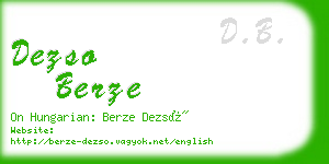 dezso berze business card